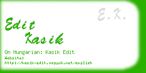 edit kasik business card